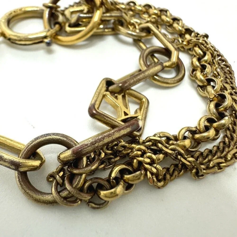 LOUIS VUITTON Bracelet Chene Vegas Chain Bracelet Gold Plated Gold - Picture 4 of 7